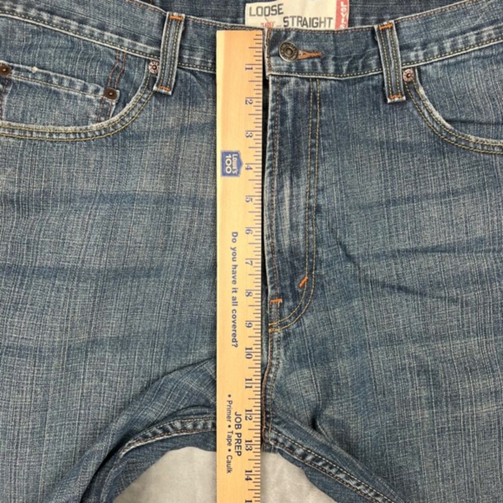 Levi Strauss 569 Loose Straight Jeans Mens W36 L30 Blue Denim - Picture 12 of 15
